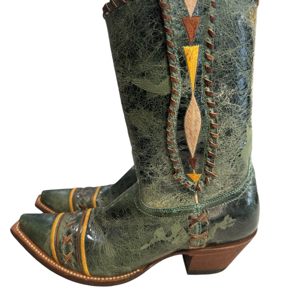 Johnny Ringo Green Cowboy Boots size 5.5 B - Picture 2 of 6